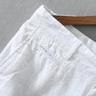 Pure Linen Shorts for Men 2023 Summer New Fashion Solid White Loose Holiday Shorts Man Casual Plus Size Button Fly Short Pants