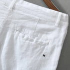 Pure Linen Shorts for Men 2023 Summer New Fashion Solid White Loose Holiday Shorts Man Casual Plus Size Button Fly Short Pants