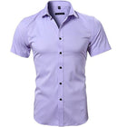 Men's Elastic Fiber Dress Shirts Short Sleeve