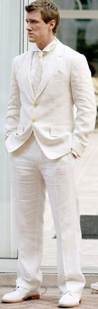 Ivory Linen Summer Men Suit